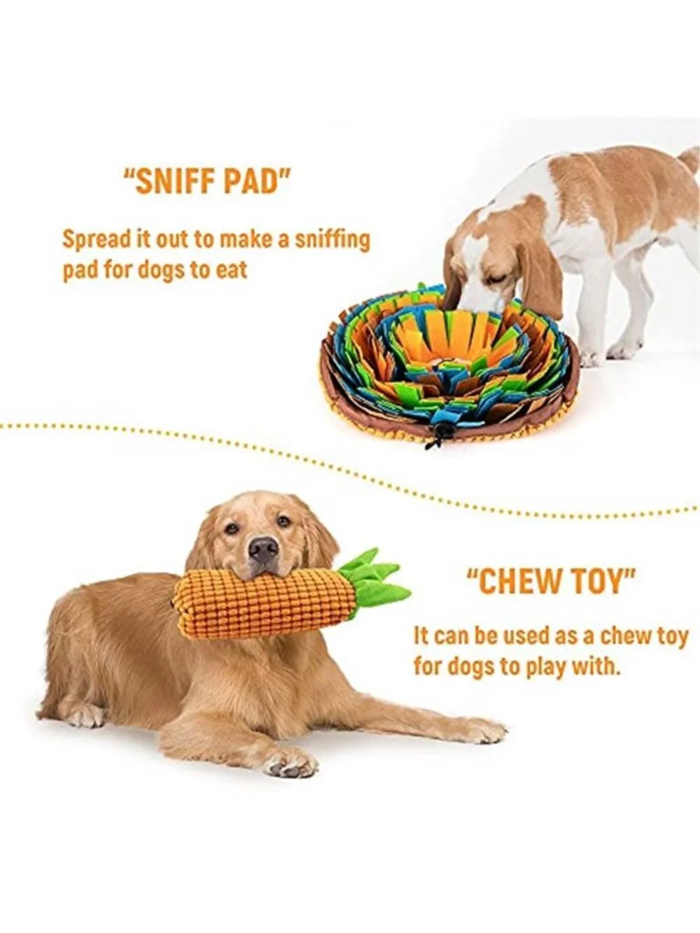 New Pet Snuffle Mat for Dogs, Interactive Feed Game for Boredom, Encourages